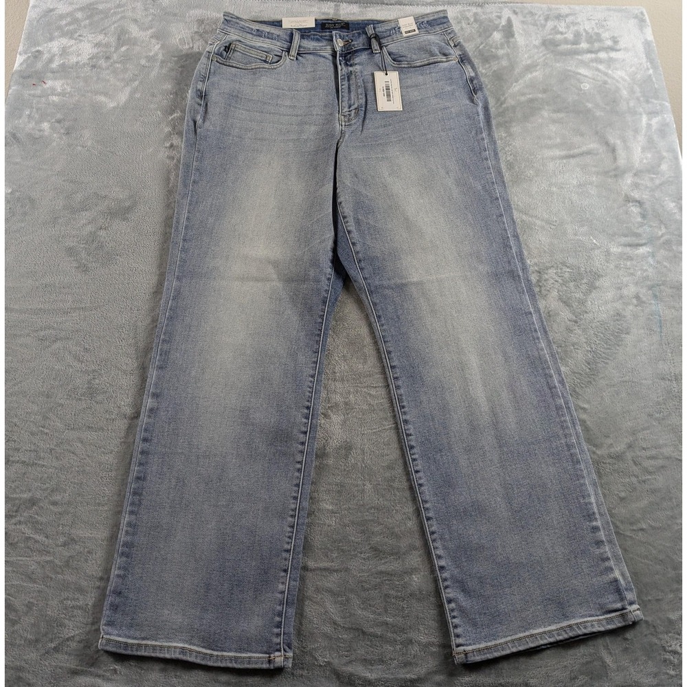 Judy Blue Jeans Womens 18W Blue High Waist Straight Fit Light Wash Stretch